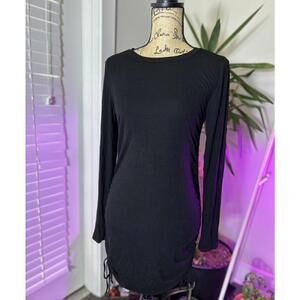 Steve Madden Black Mini Dress with Side Ruching -by Loving Kindness Everyday